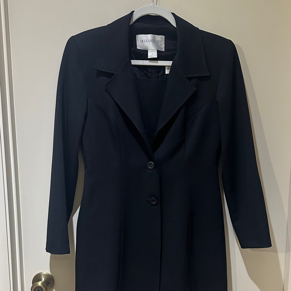 Hugo Buscati Collection Elegant Black Women's Coat w Dress